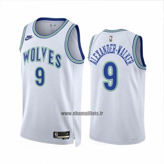 Maillot Minnesota Timberwolves Nickeil Alexander NO 9 Classic 2023-24 Blanc