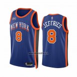 Maillot New York Knicks Daquan Jeffries NO 8 Ville 2023-24 Bleu