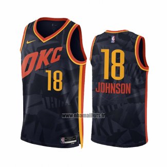 Maillot Oklahoma City Thunder Keyontae Johnson NO 18 Ville 2023-24 Noir