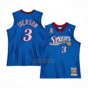 Maillot Philadelphia 76ers Allen Iverson NO 3 Mitchell & Ness 2001-02 Bleu