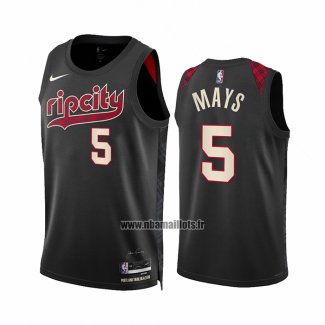 Maillot Portland Trail Blazers Skylar Mays NO 5 Ville 2023-24 Noir