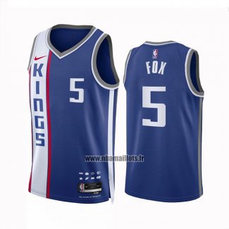 Maillot Sacramento Kings De'aaron Fox NO 5 Ville 2023-24 Bleu