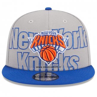 Casquette New York Knicks 2023 NBA Draft 9FIFTY Snapback Gris Bleu