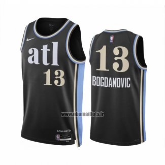 Maillot Atlanta Hawks Bogdan Bogdanovic NO 13 Ville 2023-24 Noir