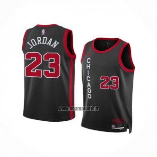 Maillot Enfant Chicago Bulls Michael Jordan NO 23 Ville 2023-24 Noir