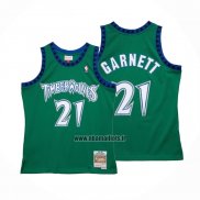 Maillot Enfant Minnesota Timberwolves Kevin Garnett NO 21 Hardwood Classics Throwback 1997-98 Vert