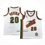 Maillot Enfant Seattle Supersonics Gary Payton NO 20 Historic Retro Blanc