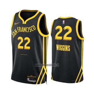 Maillot Golden State Warriors Andrew Wiggins NO 22 Ville 2023-24 Noir