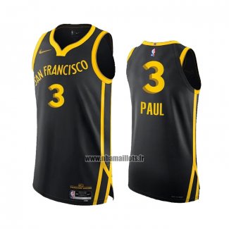 Maillot Golden State Warriors Chris Paul NO 3 Ville Authentique 2023-24 Noir