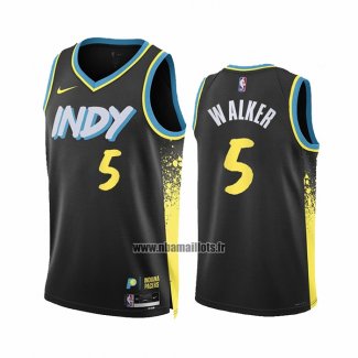 Maillot Indiana Pacers Jarace Walker NO 5 Ville 2023-24 Noir