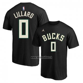 Maillot Manche Courte Milwaukee Bucks Damian Lillard Statement Noir