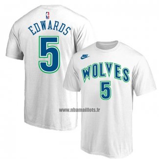 Maillot Manche Courte Minnesota Timberwolves Anthony Edwards Hardwood Classic Blanc