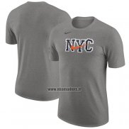 Maillot Manche Courte New York Knicks Ville 2023-24 Gris