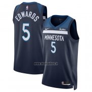 Maillot Minnesota Timberwolves Anthony Edwards NO 5 Icon Bleu