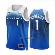 Maillot Minnesota Timberwolves Kyle Anderson NO 1 Ville 2023-24 Bleu