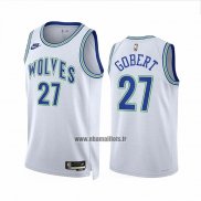 Maillot Minnesota Timberwolves Rudy Gobert NO 27 Classic 2023-24 Blanc