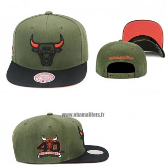 Casquette Chicago Bulls Mitchell & Ness Vert Militar