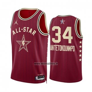 Maillot All Star 2024 Milwaukee Bucks Giannis Antetokounmpo NO 34 Rouge