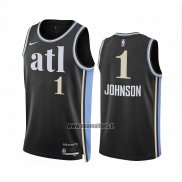 Maillot Atlanta Hawks Jalen Johnson NO 1 Ville 2023-24 Noir