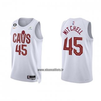 Maillot Cleveland Cavaliers Donovan Mitchell NO 45 Association 2022-23 Blanc