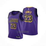Maillot Enfant Los Angeles Lakers LeBron James NO 23 Ville 2019-20 Volet