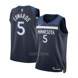 Maillot Enfant Minnesota Timberwolves Anthony Edwards NO 5 Icon Bleu