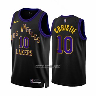 Maillot Los Angeles Lakers Max Christie NO 10 Ville 2023-24 Noir