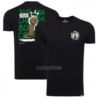 Maillot Manche Courte Boston Celtics 2024 NBA Finals Champions Noir