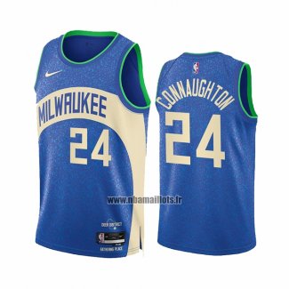 Maillot Milwaukee Bucks Pat Connaughton NO 24 Ville 2023-24 Bleu