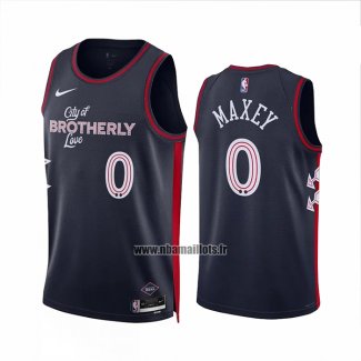 Maillot Philadelphia 76ers Tyrese Maxey NO 0 Ville 2023-24 Bleu