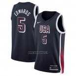 Maillot USA 2024 Anthony Edwards NO 5 Bleu