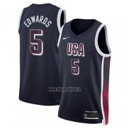 Maillot USA 2024 Anthony Edwards NO 5 Bleu