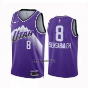 Maillot Utah Jazz Brice Sensabaugh NO 8 Ville 2023-24 Volet