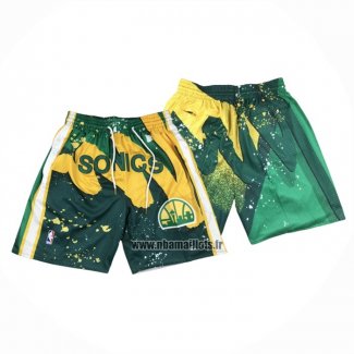 Short Seattle Supersonics Just Don Jaune Vert