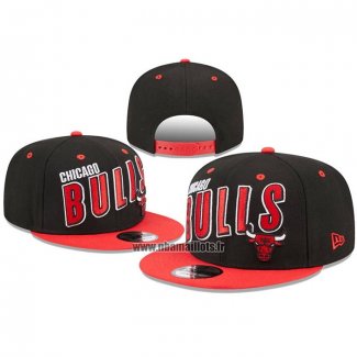 Casquette Chicago Bulls Stacked Slant 9FIFTY Snapback Noir Rouge