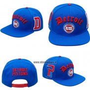 Casquette Detroit Pistons Old English Snapback Bleu