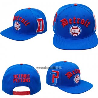 Casquette Detroit Pistons Old English Snapback Bleu