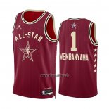 Maillot All Star 2024 San Antonio Spurs Victor Wembanyama NO 1 Rouge