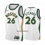 Maillot Boston Celtics Dj Steward NO 26 Ville 2023-24 Blanc