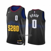 Maillot Denver Nuggets Christian Braun NO 0 Ville 2023-24 Noir