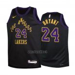 Maillot Enfant Los Angeles Lakers Kobe Bryant NO 24 Ville 2023-24 Noir