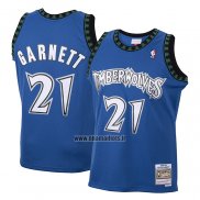 Maillot Enfant Minnesota Timberwolves Kevin Garnett NO 21 Hardwood Classics Throwback 2003-04 Bleu