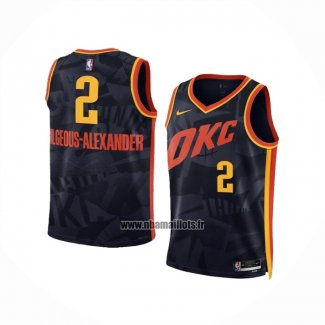 Maillot Enfant Oklahoma City Thunder Shai-gilgeous Alexander NO 2 Ville 2023-24 Noir