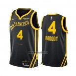 Maillot Golden State Warriors Moses Moody NO 4 Ville 2023-24 Noir