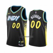 Maillot Indiana Pacers Bennedict Mathurin NO 00 Ville 2023-24 Noir