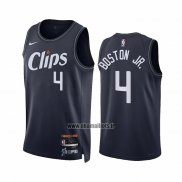 Maillot Los Angeles Clippers Brandon Boston JR. NO 4 Ville 2023-24 Bleu