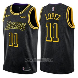 Maillot Los Angeles Lakers Brook Lopez No 11 Ville 2018 Noir