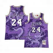 Maillot Los Angeles Lakers Kobe Bryant NO 24 Asian Heritage Throwback 1996-97 Volet