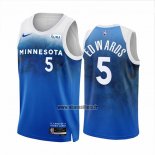 Maillot Minnesota Timberwolves Anthony Edwards NO 5 Ville 2023-24 Bleu