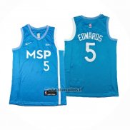 Maillot Minnesota Timberwolves Anthony Edwards NO 5 Ville 2024 Bleu